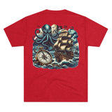 Kraken's Ink Compass Path Tri-Blend Crew Tee
