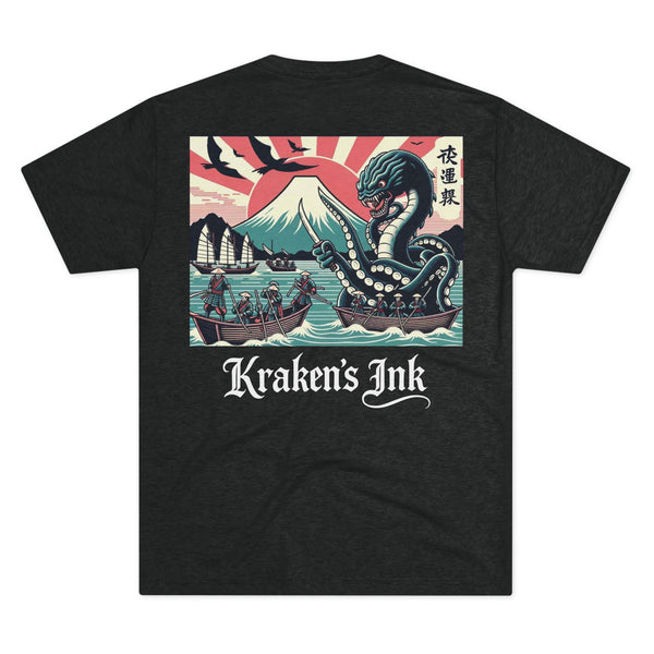 Kraken's Ink Ancient Japan Unisex Tri-Blend Crew Tee
