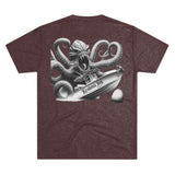 Kraken's Ink Boat Attack Unisex Tri-Blend Crew Tee