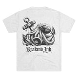 Kraken's Ink Fallen Anchor Unisex Tri-Blend Tee
